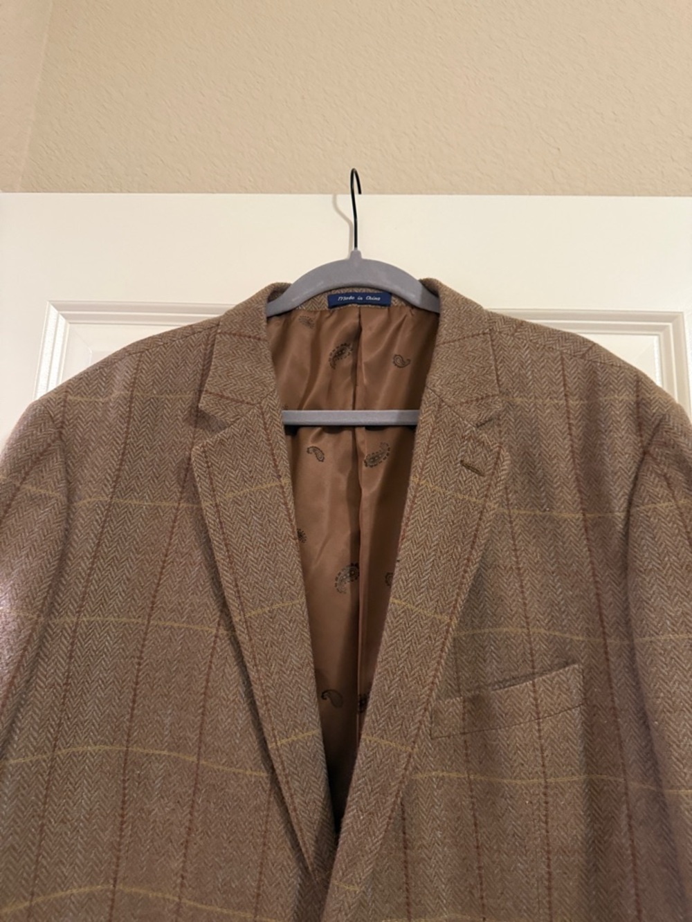 Alan Flusser Brown Windowpane Wool Sport Coat - Picture 2 of 13